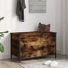 Storage Bench In Smoked Oak Finish 80 X 42.5 X 50 Cm Engineered Wood