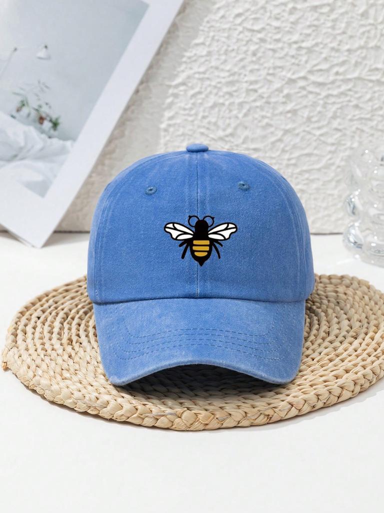 Bee printed baseball caps for men and women, suitable for daily leisure, fashionable and versatile outdoor sun protection hats