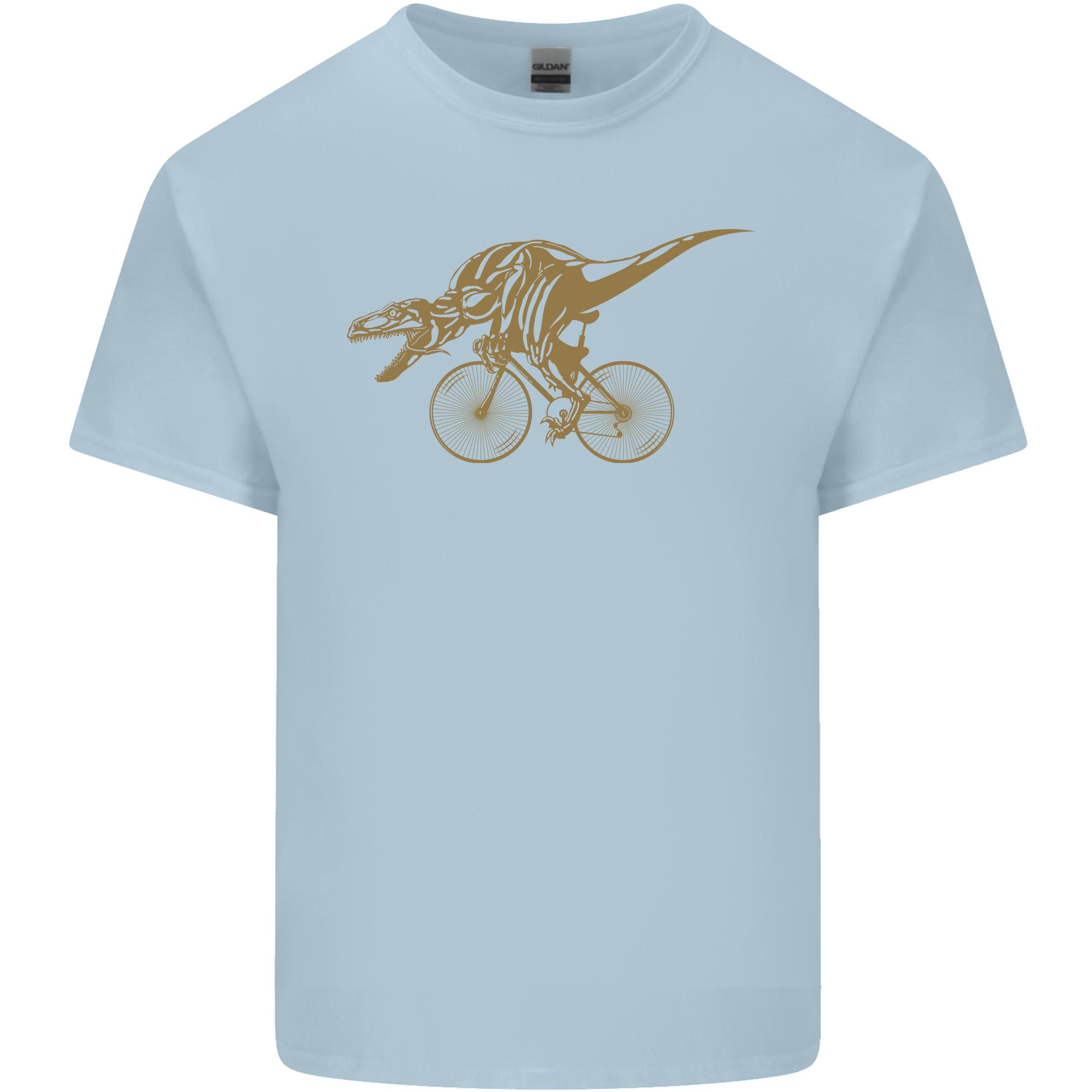 TRex Dinosaur Riding a Bicycle Cycling Unisexs Light Cotton TShirt S