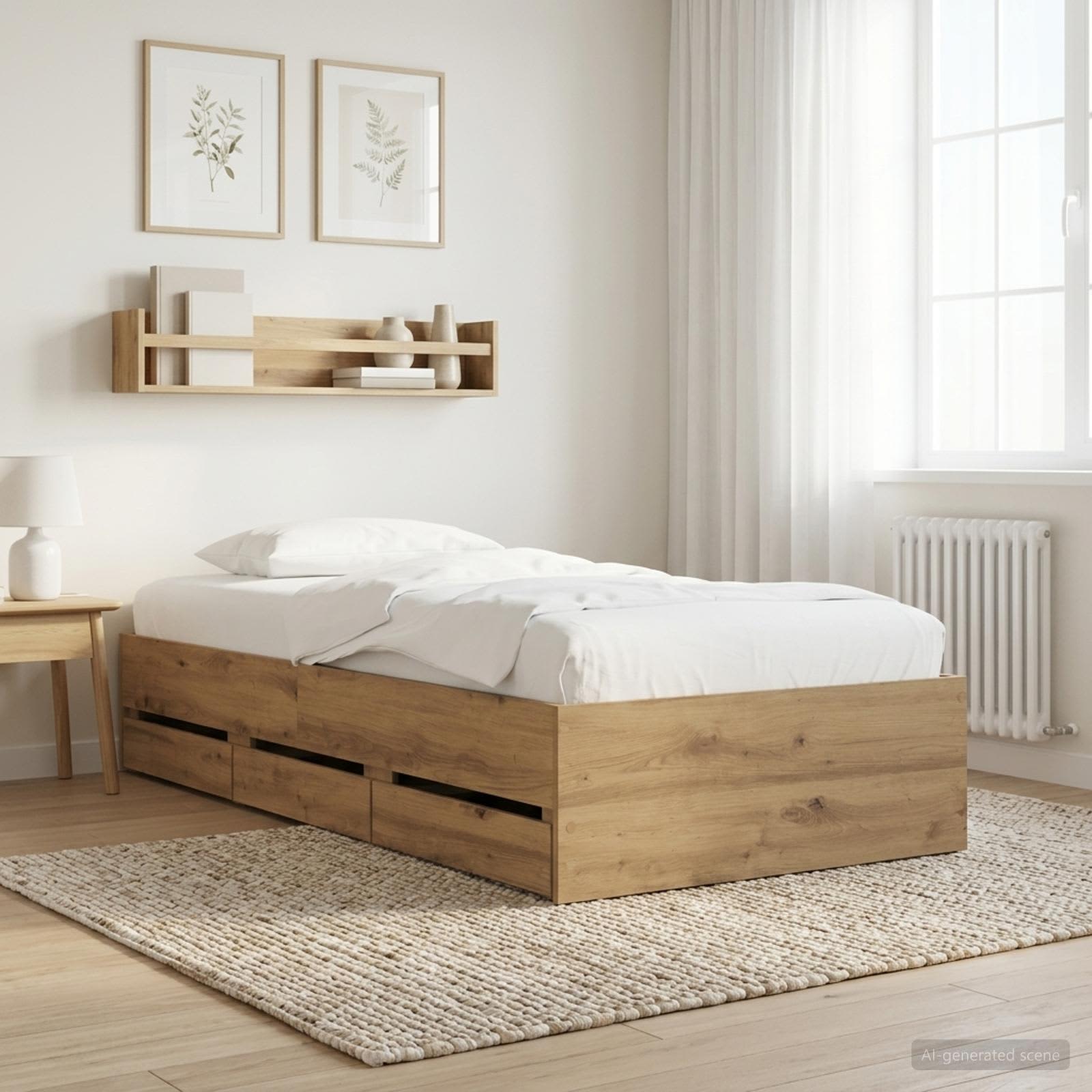 Bettgestell mit Stauraum Craft Eiche 80 x 200 cm