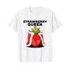 Strawberry Queen T Shirt For Unisex Girls Vintage Stretched Unisex Versatile Fashion Breathable Soft Streetwear Slightly