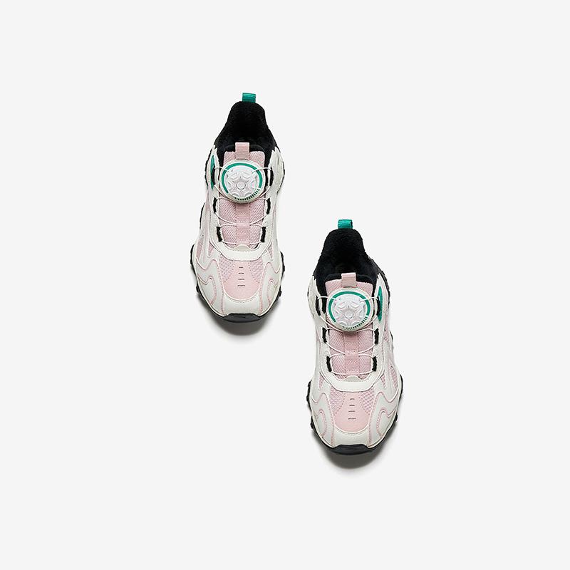 Anta Kids Trendy Fashion Thickened Warm Wear-Resistant Non-Slip Mid-Top Casual Shoes Kids Casual Shoes Pink White Black A22449941-2
