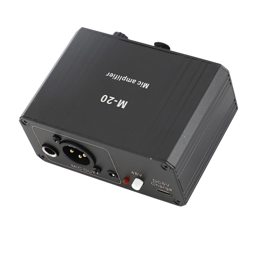 Microphone Preamp High Gain 48V Phantom Power XLR Output Mic Preamplifier for Dynamic and Condenser Microphones Booster