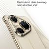 Leather Gilt Plated Frame with Built-in Magnetic Phone Case For Huawei Pura 80 Ultra Pura 80 Pro + Camera Protect Cover