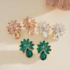 Light Luxury Diamond Water Drop Flower Silver Needle Earrings Fashion Personality Earrings Sense Earrings