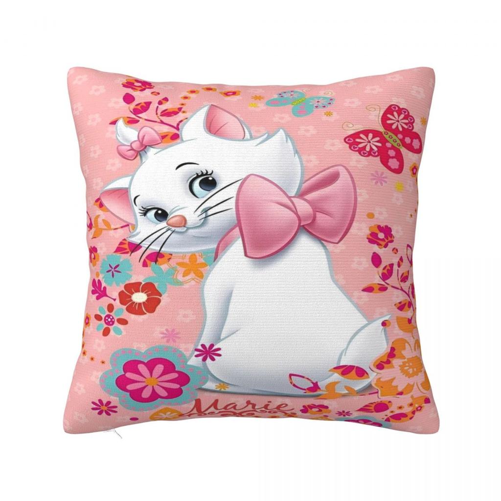 Love Marie Cat Throw Pillow Cover Polyester Decorative Pillow Vintage Pillowcase