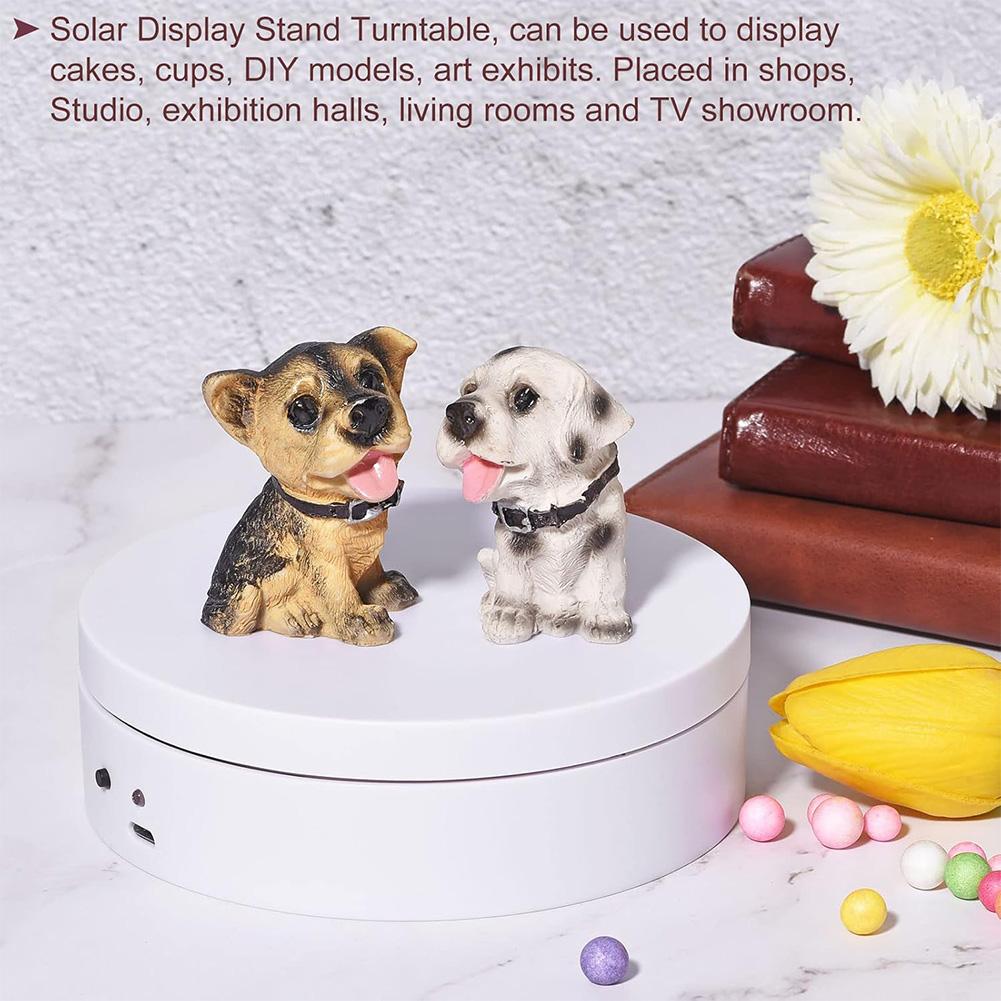 360 Degree Rotating Motorized Display Stand 12cm Automatic Revolving Platform USB Charging/Battery Operated for Live Video