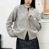 Retro Knitted Cardigan Crew Neck Zipper Autumn and Winter New Soft Waxy Lazy Style Short Casual Sweater Jacket Women