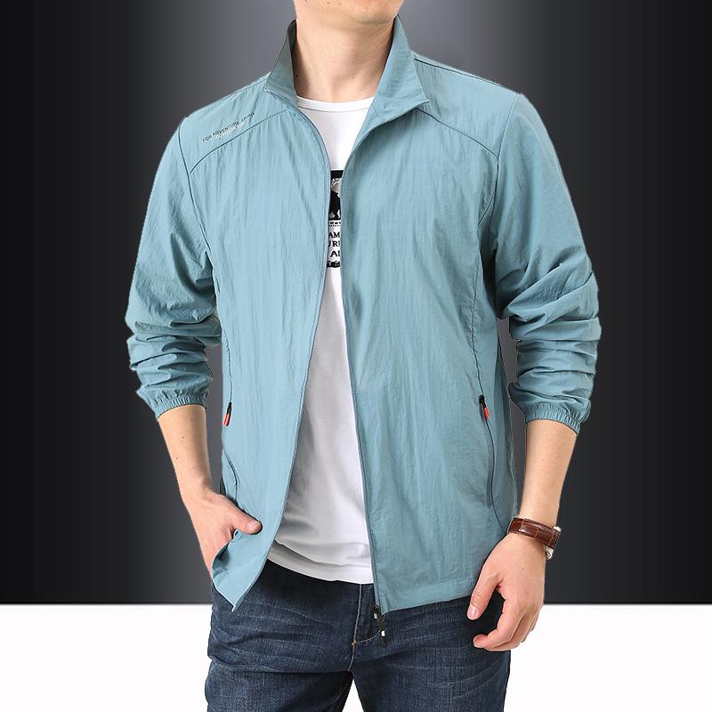 Buy Ice Silk Dry Quickly Summer Men Stand Collar Thin Jacket Outdoor