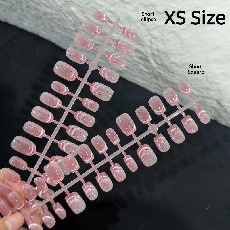 Glue-Free Short False Nails 10/30Pcs Square Oval Design Reusable Fake Nail Tips for Girls DIY Nail Art Decoration
