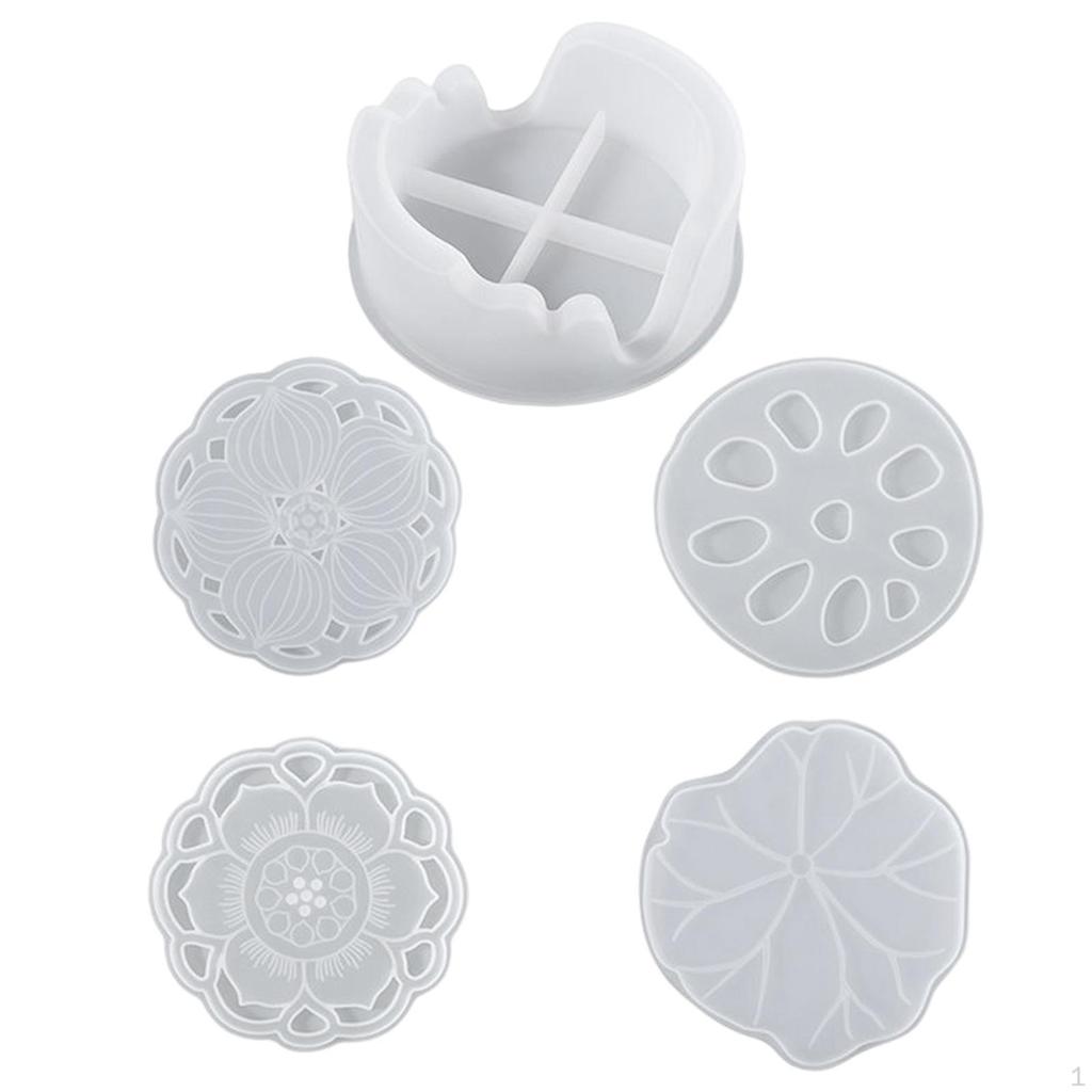Coaster Resin Casting Silic Decorative with Box Tool for , Making ,, Making, Cup Mat