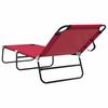 Folding Sun Lounger Red 188 x 57 x 86.5 cm Polyester