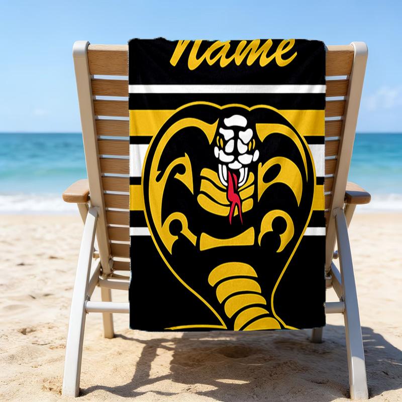 1pc Football18 Beach Towel with Custom Name, Beach/Swimming/Bath/Picnic/Camping Towel, Suitable for Seaside Beaches