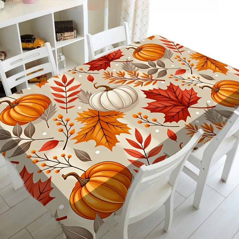 Autumn Harvest Rectangle Tablecloth for Table Decor Kitchen Dining Waterproof Reusable Table Cloth for Tables Indoor Outdoor
