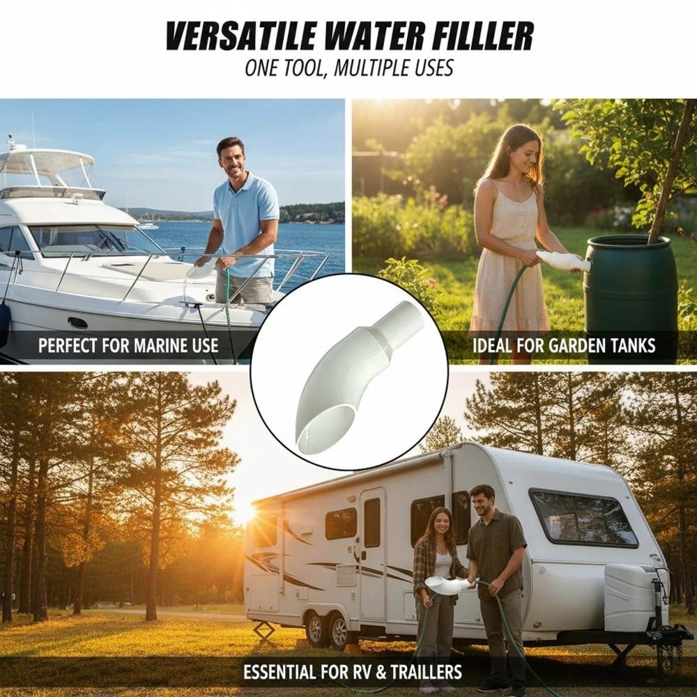 Anti-Spill Water Tank Filling Aid Tool Wide Mouth Faucet Adapter RV Water Filling Funnel  Outdoor