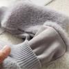 Imitation of Fox Fur Soft Women Winter Suede Cute Lovely Sweety Keyboard Works Keep Warm Half Finger Gloves Thickened