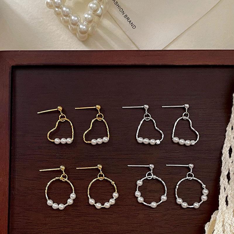 

Love Earrings, Pearl Rings, Simple Temperament, Women s Small Earrings, Sweet