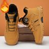 2025 Winter New Velvet Thickened Cotton Shoes Men's Shoes Versatile Warm Boots British Style Fashion Trendy Shoes