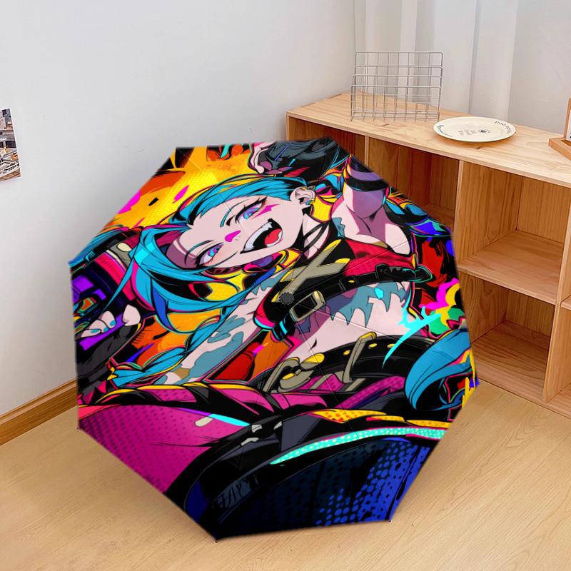 1PC Jinx Automatic Umbrella - Suitable Travel Outdoor Portable Umbrella Birthday Gift Daily Essentials
