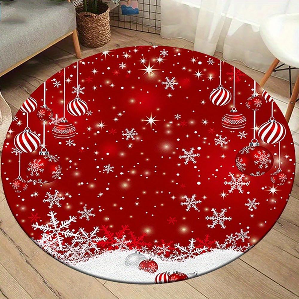 Christmas Magic: Round Rugs with Santa, Snowman, and Festive Designs for a Jolly Home! Room Floor Mats New Year Home Decoration