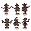 1/6Pcs Halloween Pumpkin Man Bunting Spooky Rustic Wooden Pumpkin Man Hanging Garland Table Sign Festival Ornament Decoration