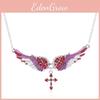 Angel Wings Necklace With Cross Pendant For Women Fashion