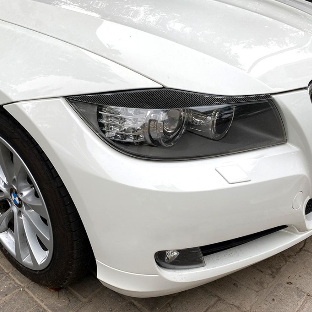 2 szt. Pokrywa Brwi Reflektora Przedniego Zewnętrzna Listwa Dekoracyjna Samochodu Zamiennik dla Serii 3 E90 E91 Sedan 2005‑2012