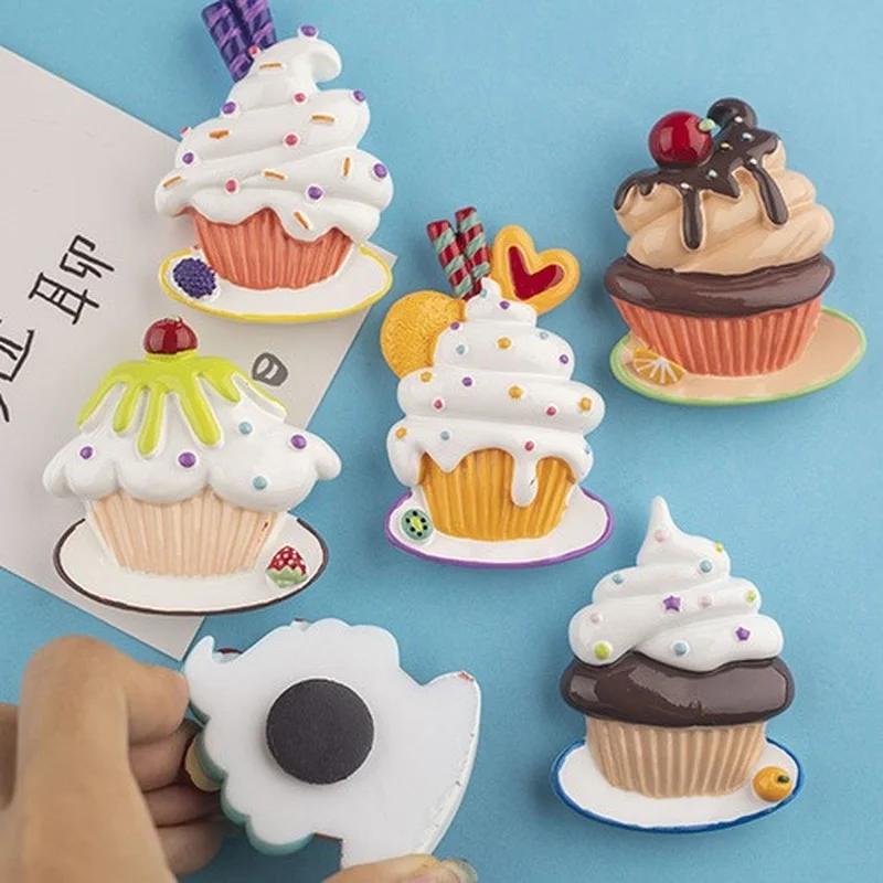 Kawaii Cupcake Fridge Magnets Home Decor Creative Message Board Magnetic Stickers Children Toys Fridge Stickers