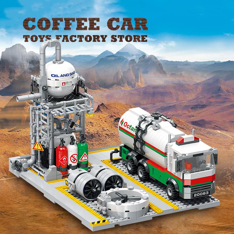 Non-Toxic Street View Petroleum Factory Moc Bricks Puzzle Toys Stem City Natural Gas Storage Center Building Model Blocks Set Kid Gift New