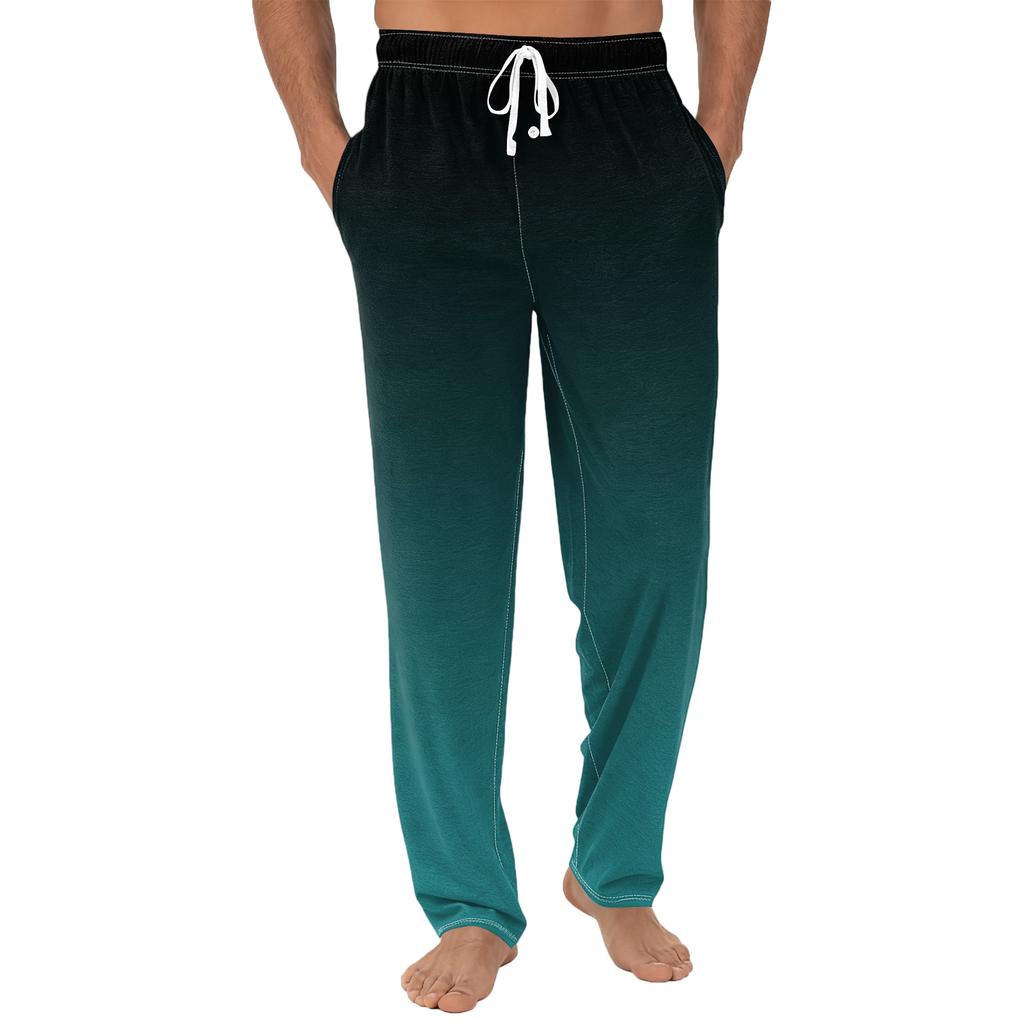 Herrenhose mit einfarbiger Strickhose mit Taschen, legere Home-Pyjama-Hose