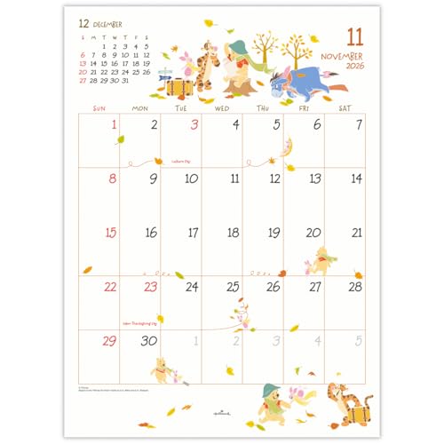 Hallmark Disney Winnie the Pooh 2026 Calendar Wall Hanging Large 845353
