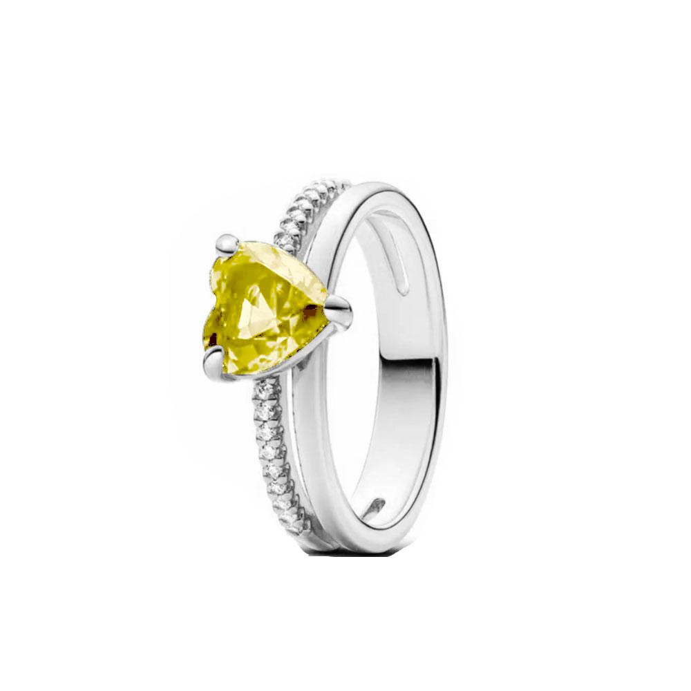 European New 925 Silver Size 6, 7, 8, 9 Heart-Shaped Flower Shaped Ring Suitable for Wedding Parties Women's Exquisite Luxury