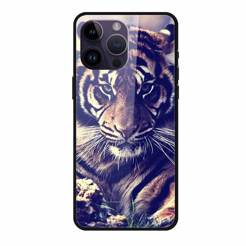 Glass Back Cover For iphone 16 Pro Max Phone Case 16Pro Max Hard Tempered Glass Case For iphone 15 Pro Max Case Soft TPU Bumper