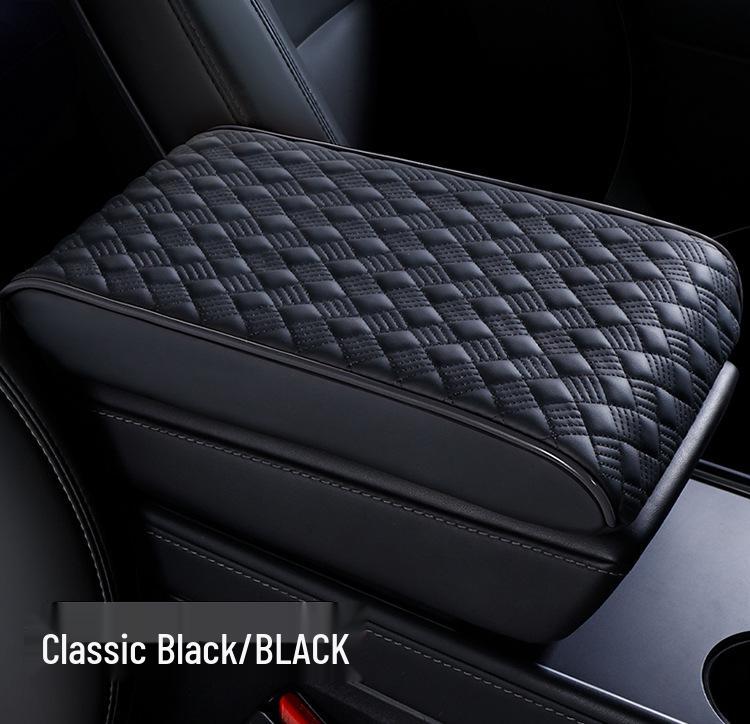 Diamantová Nappa kůže Podložka loketní opěrky do auta - Paměťová pěna, Protiskluzová, Odolná proti opotřebení, Univerzální pro všechna roční období.