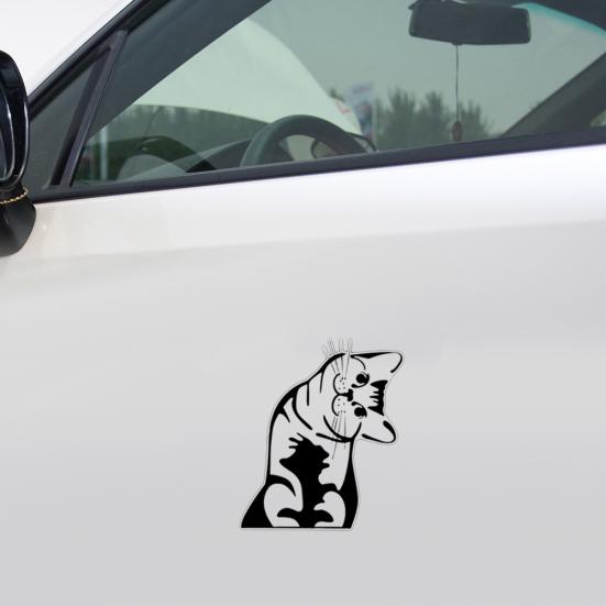Funny Cartoon Cat Pattern PET Self Adhesive Car Sticker Laptop Window Wall Decal