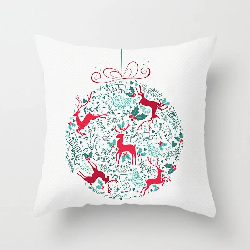 Christmas Cushion Cover Merry Christmas Decoration Pillowcases Santa Claus Throw Pillow Case Christmas Cushion Cover Navidad