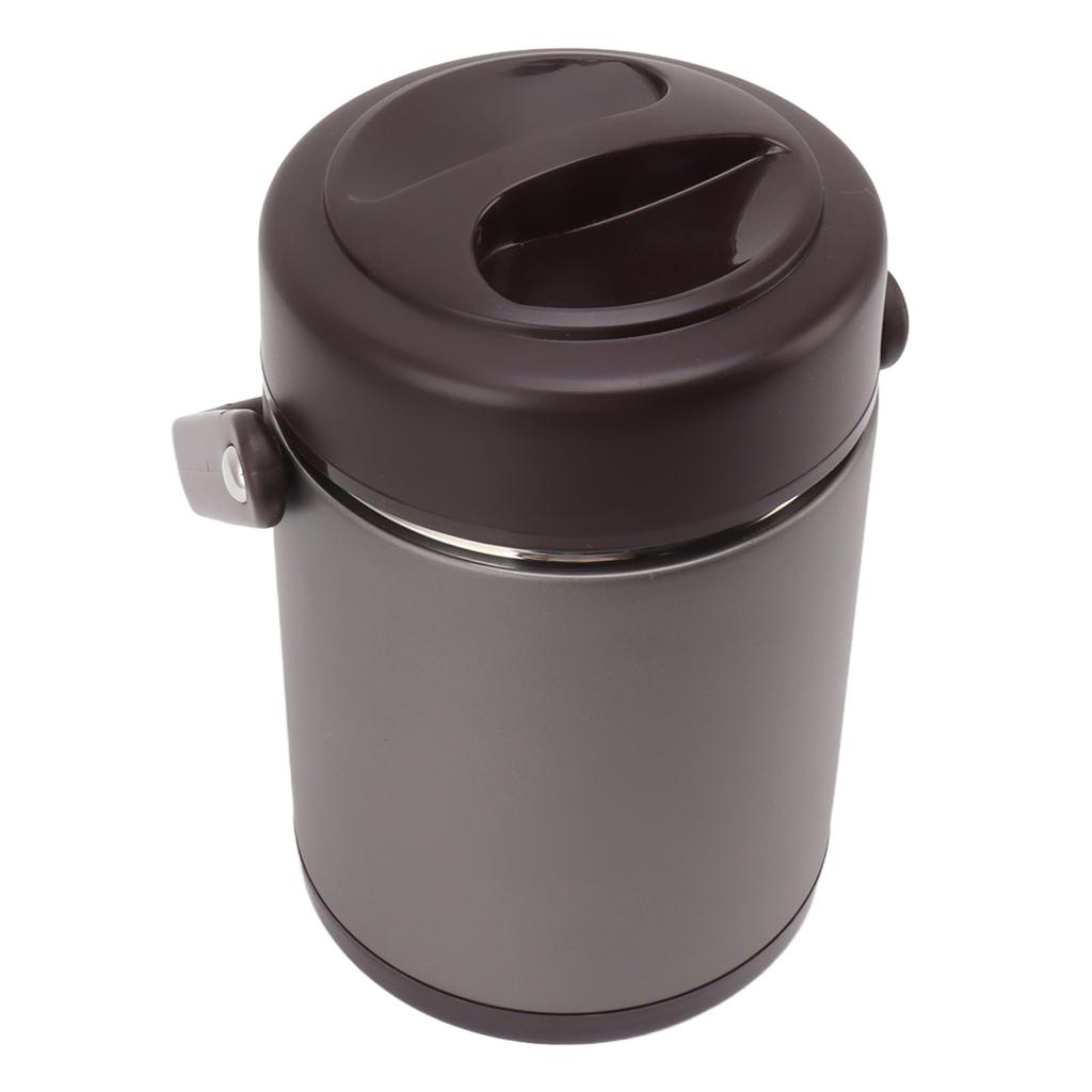 2L Dark Gray Insulated Food Container Multi Layer Stainless Steel Large Capacity Insulation Vacuum Food Jar