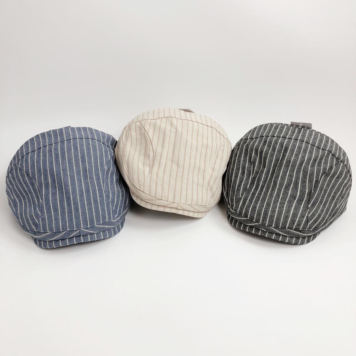 Freedom Outdoors Women's Black/White Korean And Striped Forward Hat Spring And Summer Literary And Retro Beret British Casual Reverse Newsboy Cap 56-58Cm