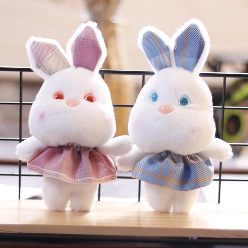 Adorable Small Bunny Plush Toy Cute Rabbit Doll Bag Charm Keychain Accessory Soft Fluffy