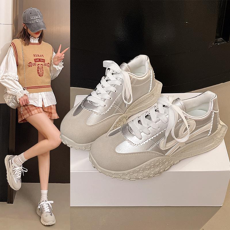 Platform-soled German Training Shoes Women's 2025 New Popular White Shoes Summer Mesh Breathable Forrest Gump Casual Sports Net Shoes