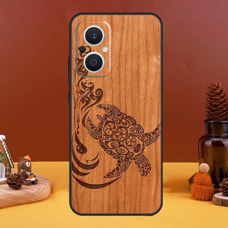 Turtle Wood Pattern Case For OPPO Reno 8T 4Z 5Z 10 Pro 11 F 4 5 6 7 8 Lite OPPO Find X5 X6 Pro X2 X3 Lite Cover