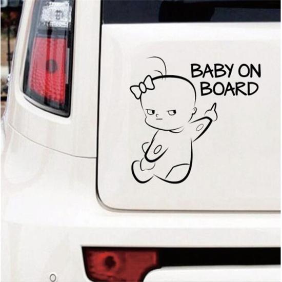 Sheet of Car Sticker Cute Cartoon Baby On Board Letter Car Window Sticker Decal Decor Warning Sign