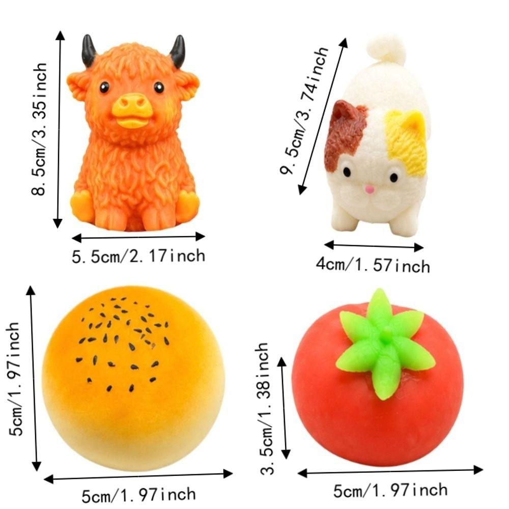 Moldable Animals Squeeze Toy Crunchy Realistic Cat Pinch Sensory Stress Ball Home Decoration