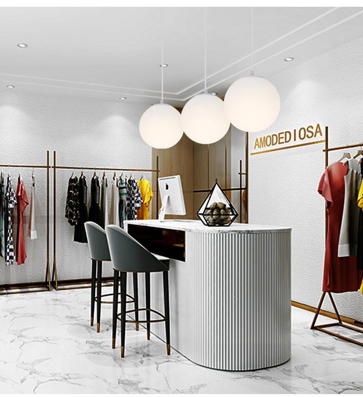 Acrylic Milk White Round Pendant Light - Modern Minimalist Frosted Ball Lighting for Store or Wedding Décor, 220V.