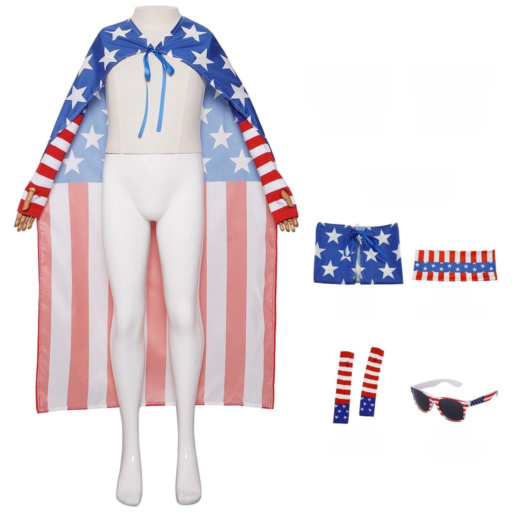Independence Day Costume Unisex Uncle Sam Hawaiian Jumpsuit For Stage Performances