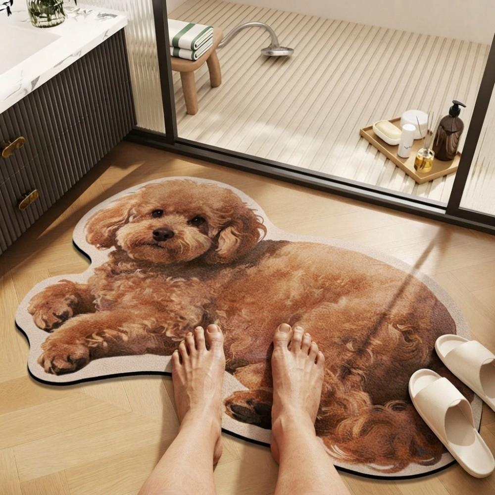 Pet Theme Rug Dog Shaped Rug Special-shaped Animal Floor Mat Cute Puppy Print Rug Bedroom Decor