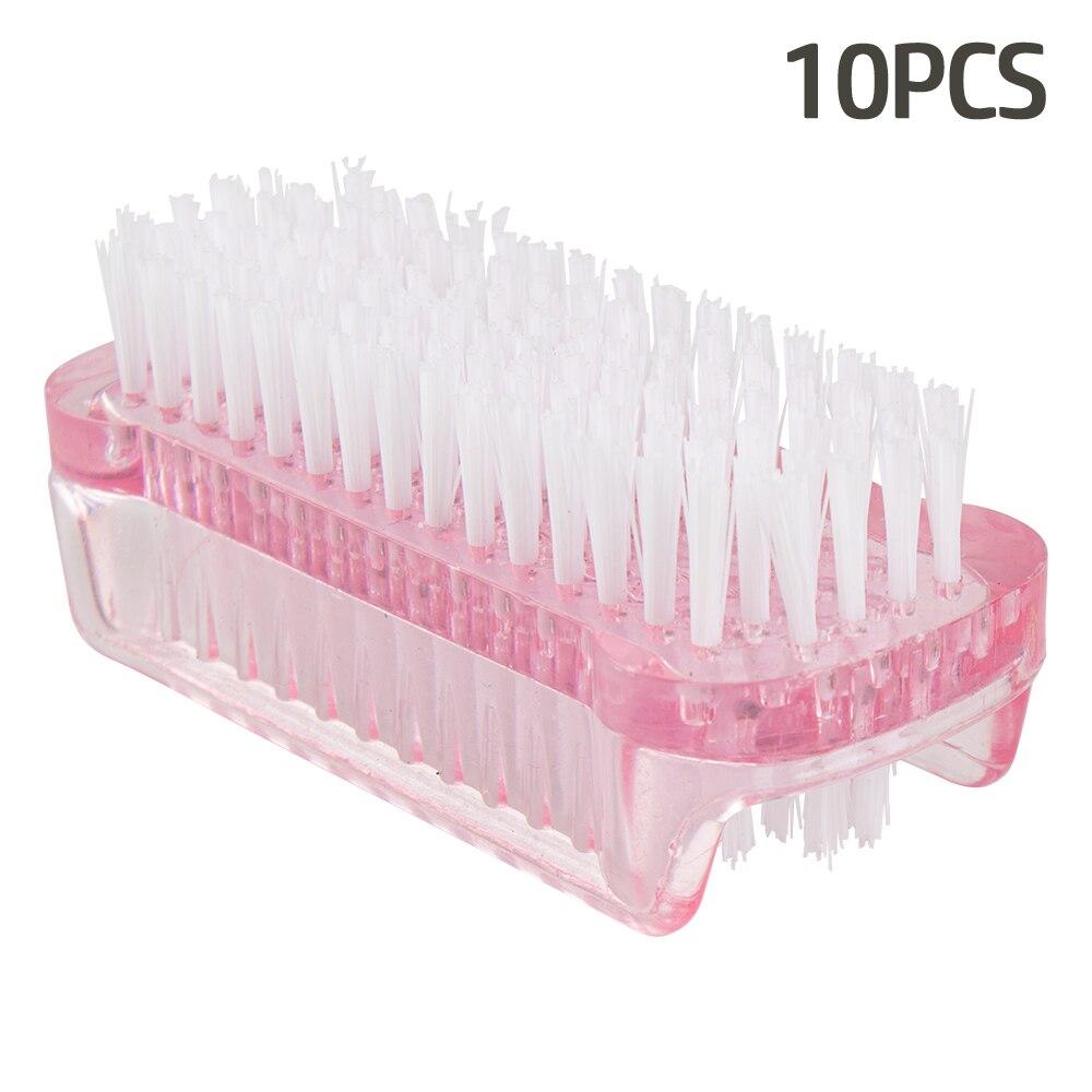 10/20/30/50Pcs Plastic Nail Dust Powder Cleaning Brush Double Sided Hand Fingernail Toes Scrubbing Brush Cleaner Pedicure Scrub