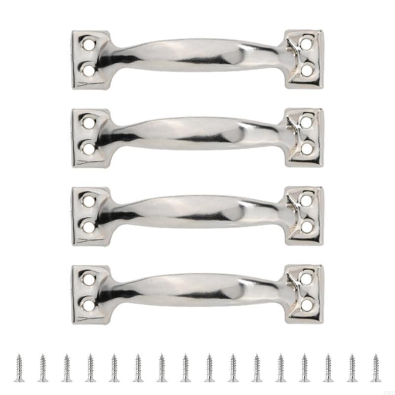 Set Of 4 Drawer Pulls for Kitchen Or Garage Cabinets Iron Barn Door Knob Handles A0KF