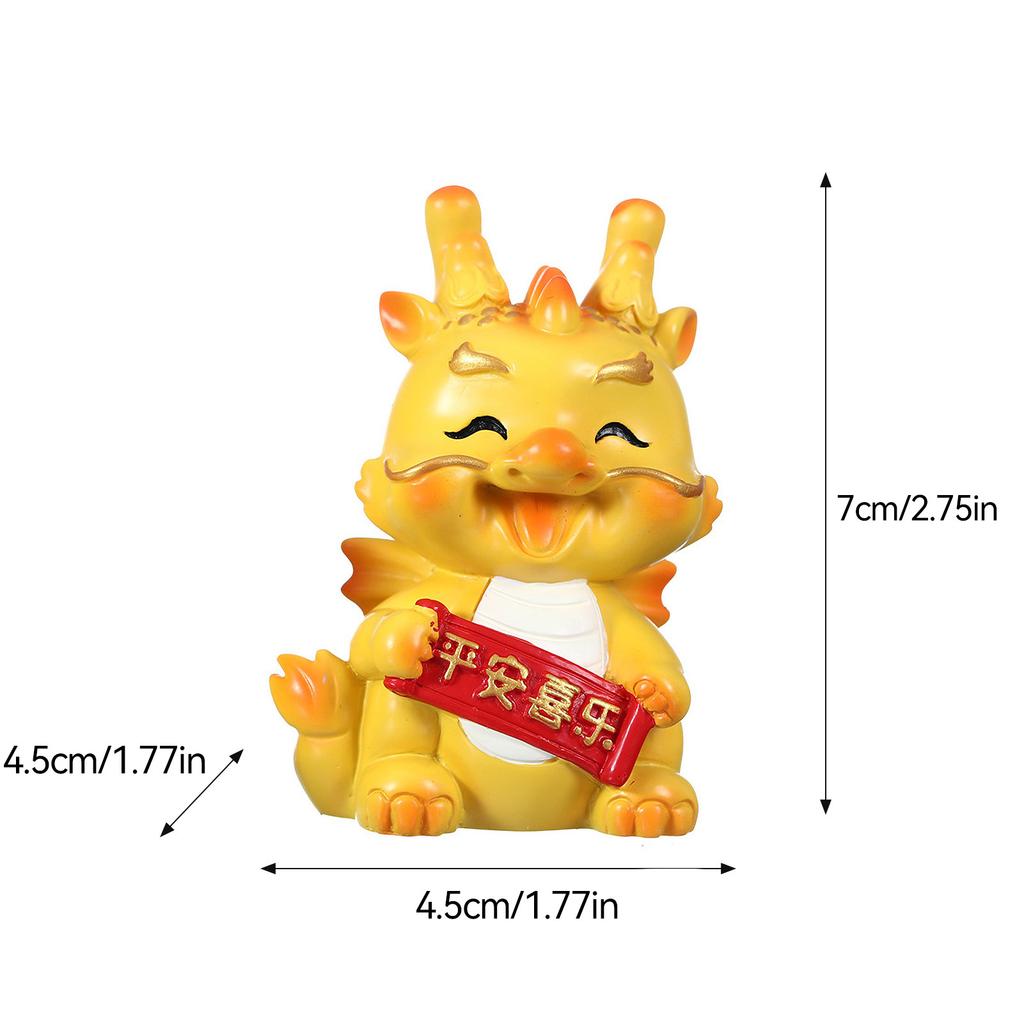 Chinese Year Dragon Figurine Lifelike Adorable New Year Dragon Sculpture for Home Decoration