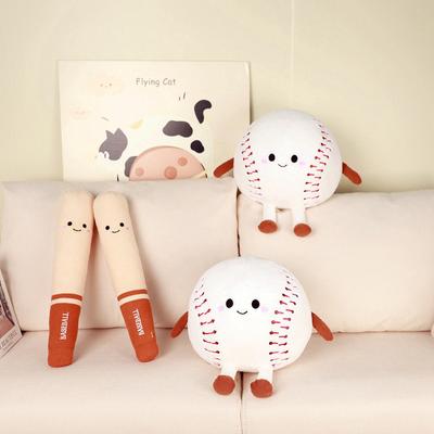 Creative Cute Baseball Doll Plush Toy Baseball Bat Ball Doll Children Soothing Rag Doll Birthday Gift
